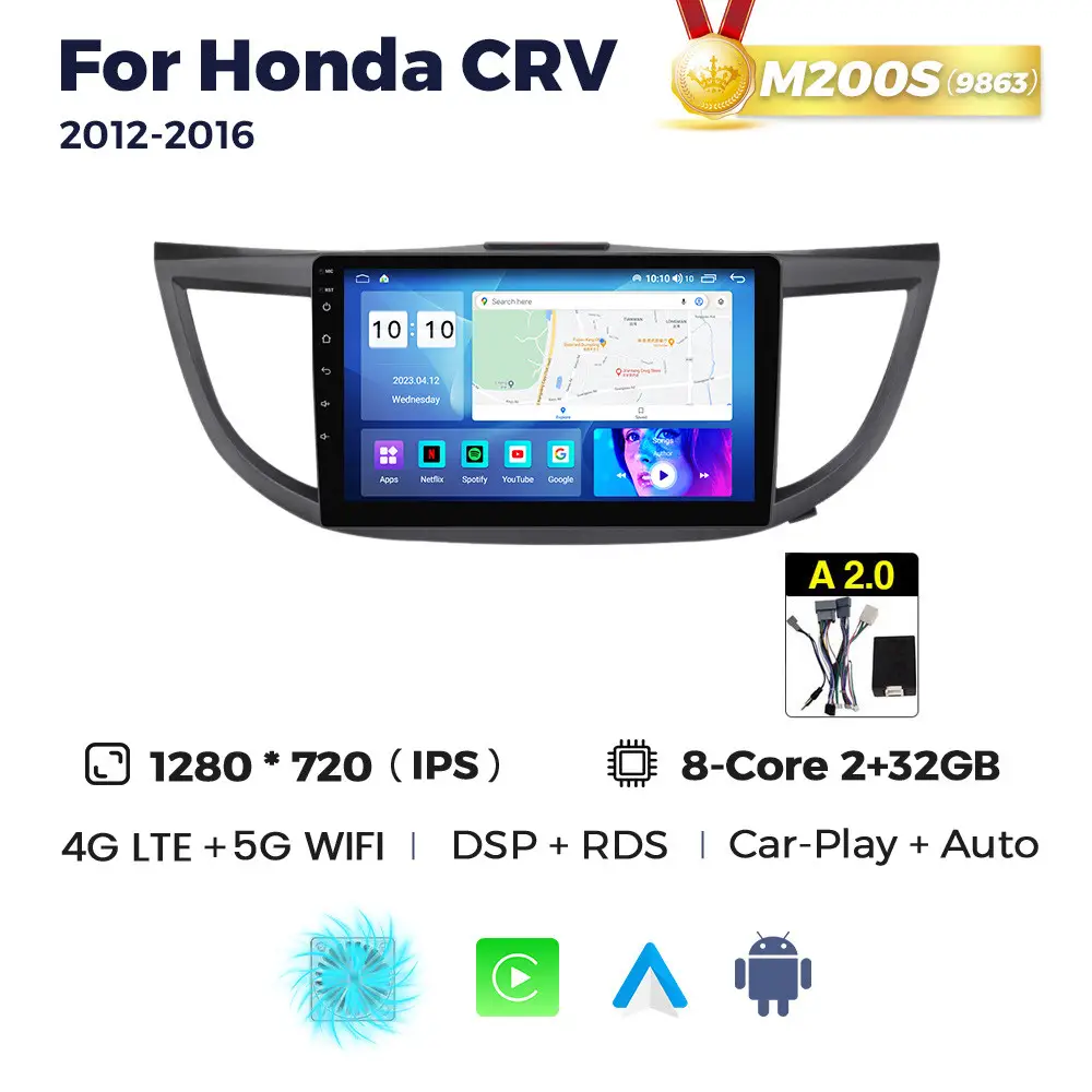 Магнітола Honda CR-V 4 (2/32, HD (1280x720) QLED)