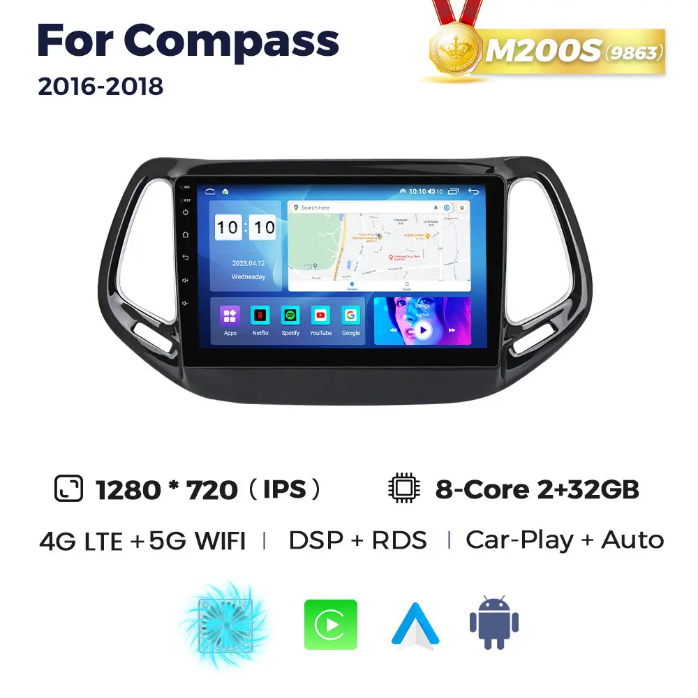 Магнітола Jeep Compass (2/32, HD (1280x720) QLED)