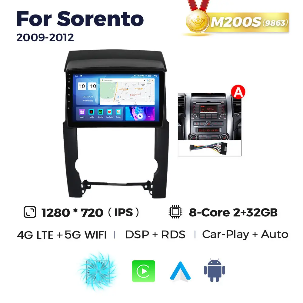 Магнітола Kia Sorento 2 (2/32, HD (1280x720) QLED)