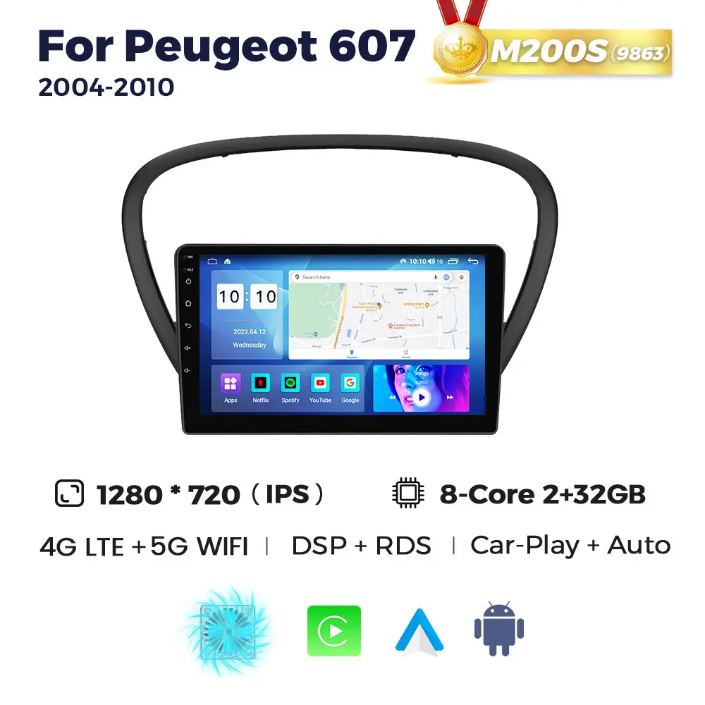 Магнітола Peugeot 607 (2/32, HD (1280x720) QLED)