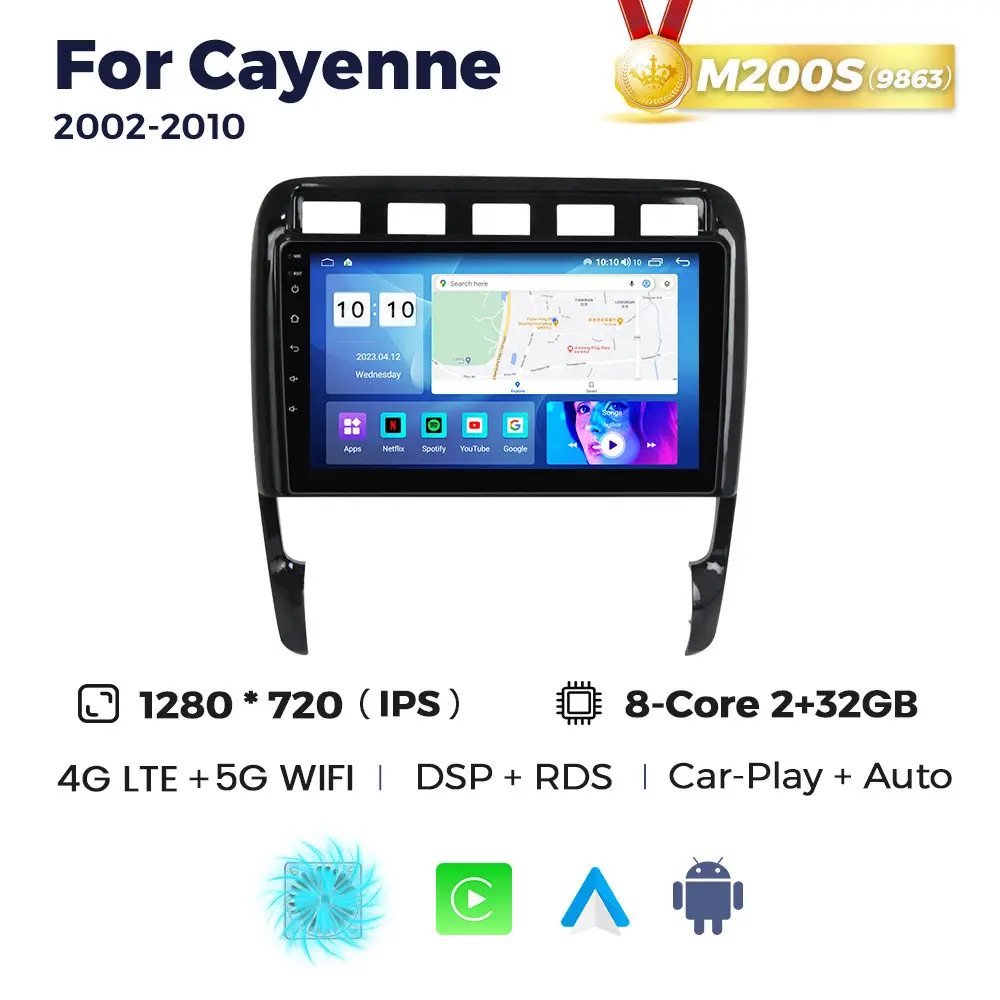 Магнітола Porsche Cayenne 1 (2/32, HD (1280x720) QLED)