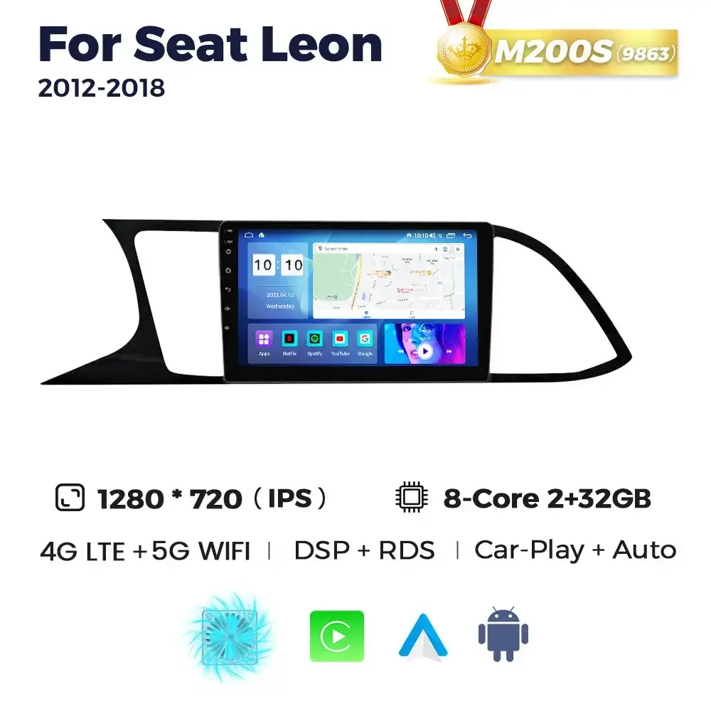 Магнітола Seat Leon (2/32, HD (1280x720) QLED)