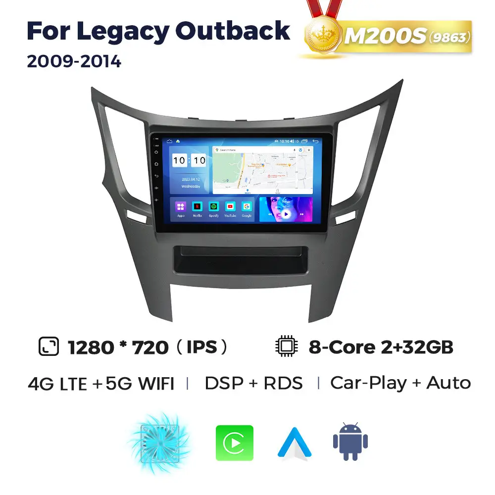 Магнітола Subaru Legacy 5, Outback 4 (2/32, HD (1280x720) QLED)