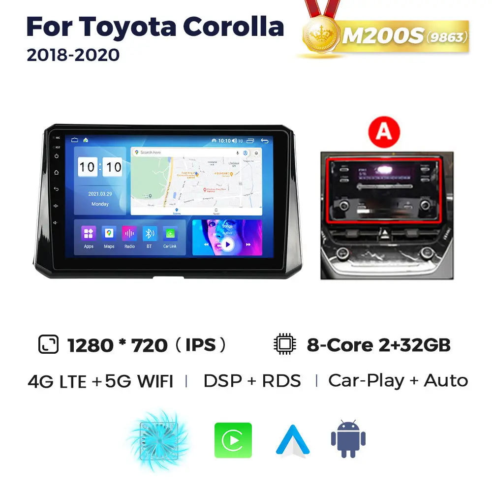 Магнітола Toyota Corolla (E21) (2/32, HD (1280x720) QLED)