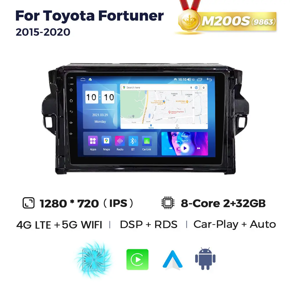 Магнітола Toyota Fortuner (AN160) (2/32, HD (1280x720) QLED)