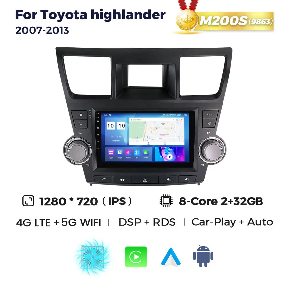 Магнітола Toyota Highlander 2 (XU40) (2/32, HD (1280x720) QLED)