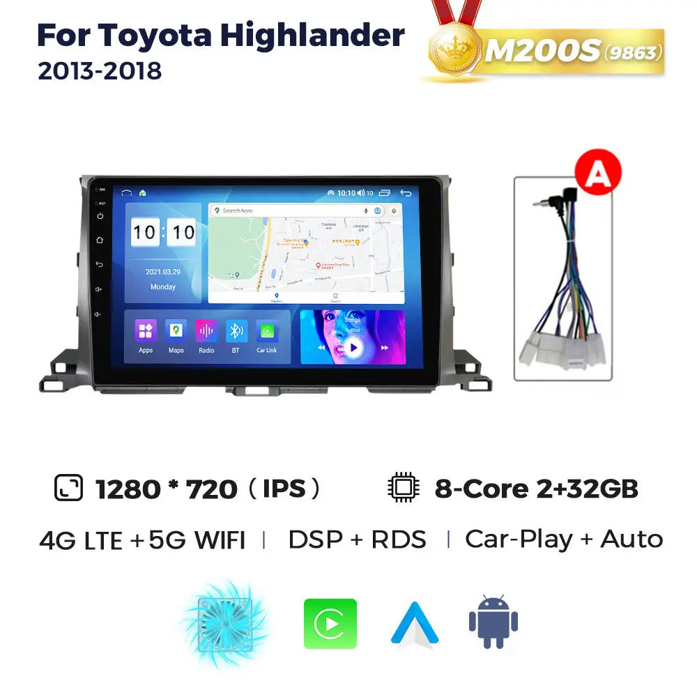 Магнітола Toyota Highlander 3 (XU50) (2/32, HD (1280x720) QLED)