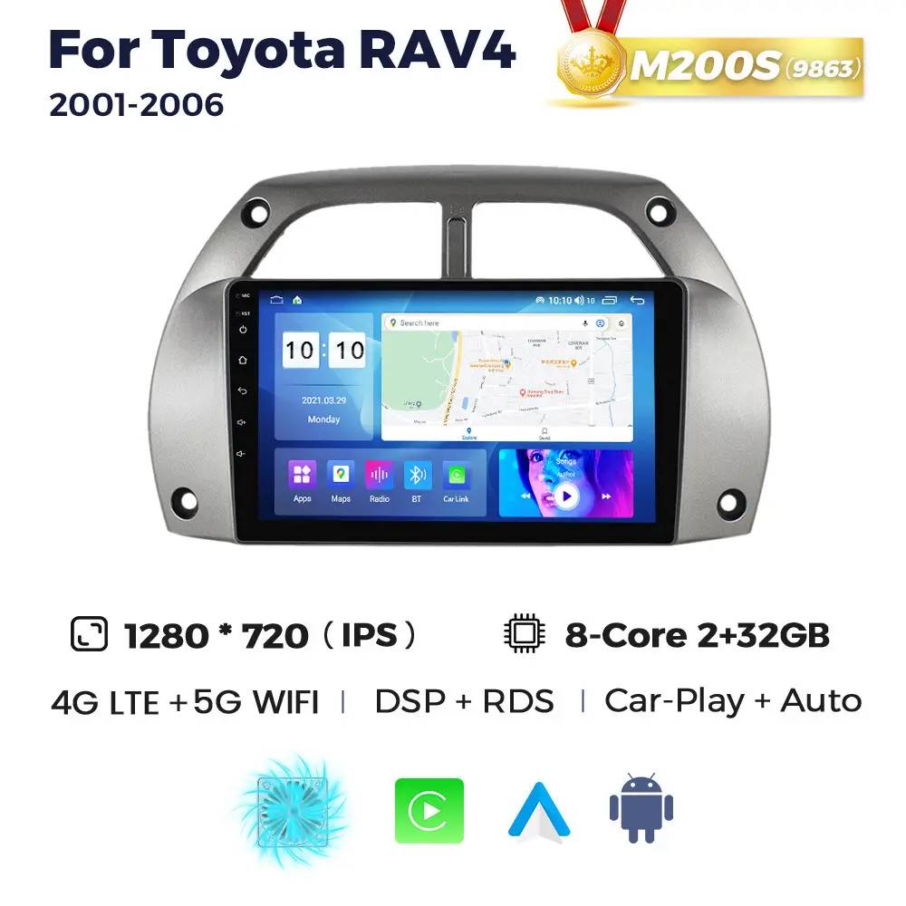 Магнітола Toyota RAV4 2 (CA20W) (2/32, HD (1280x720) QLED)