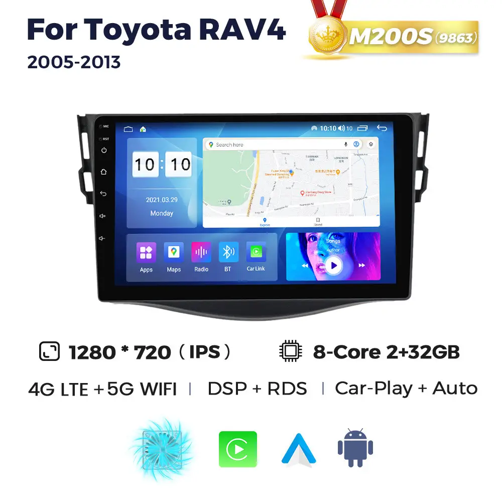Магнітола Toyota RAV4 3 (CA30W) (2/32, HD (1280x720) QLED)