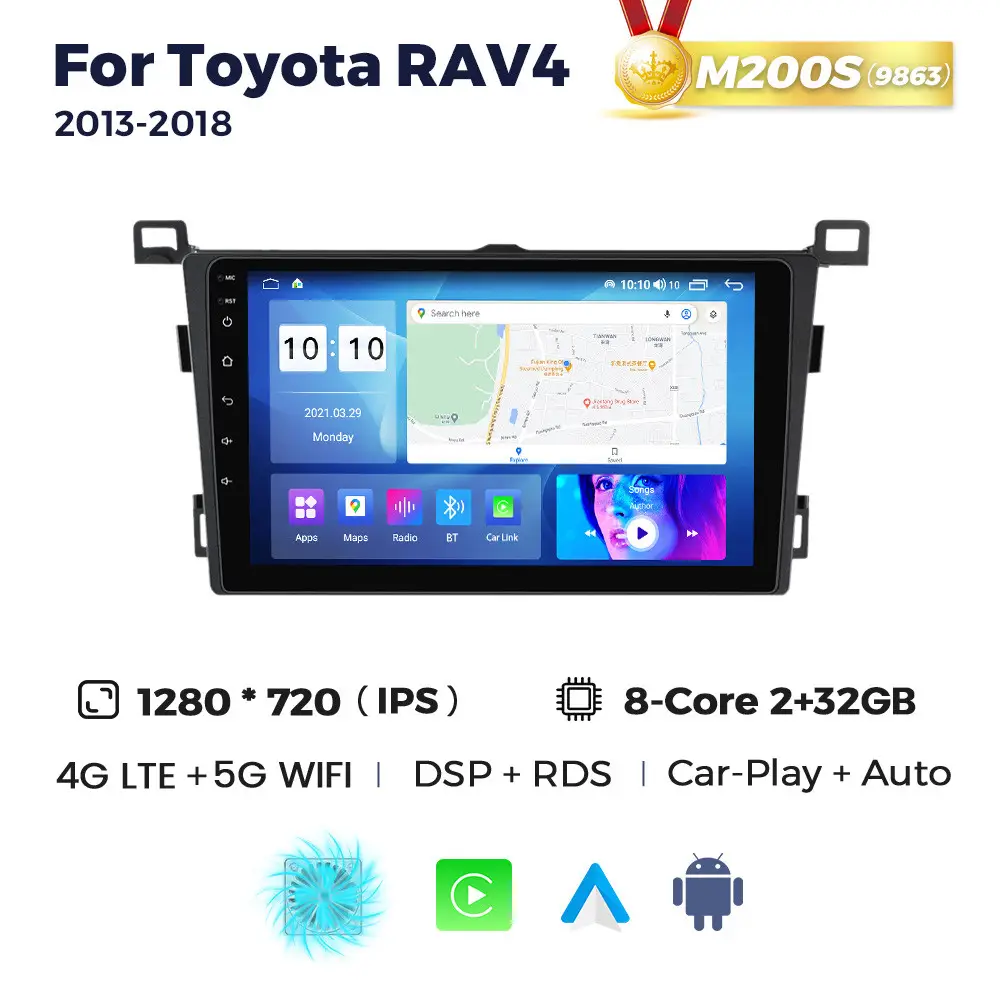 Магнітола Toyota RAV4 4 (XA40) (2/32, HD (1280x720) QLED)