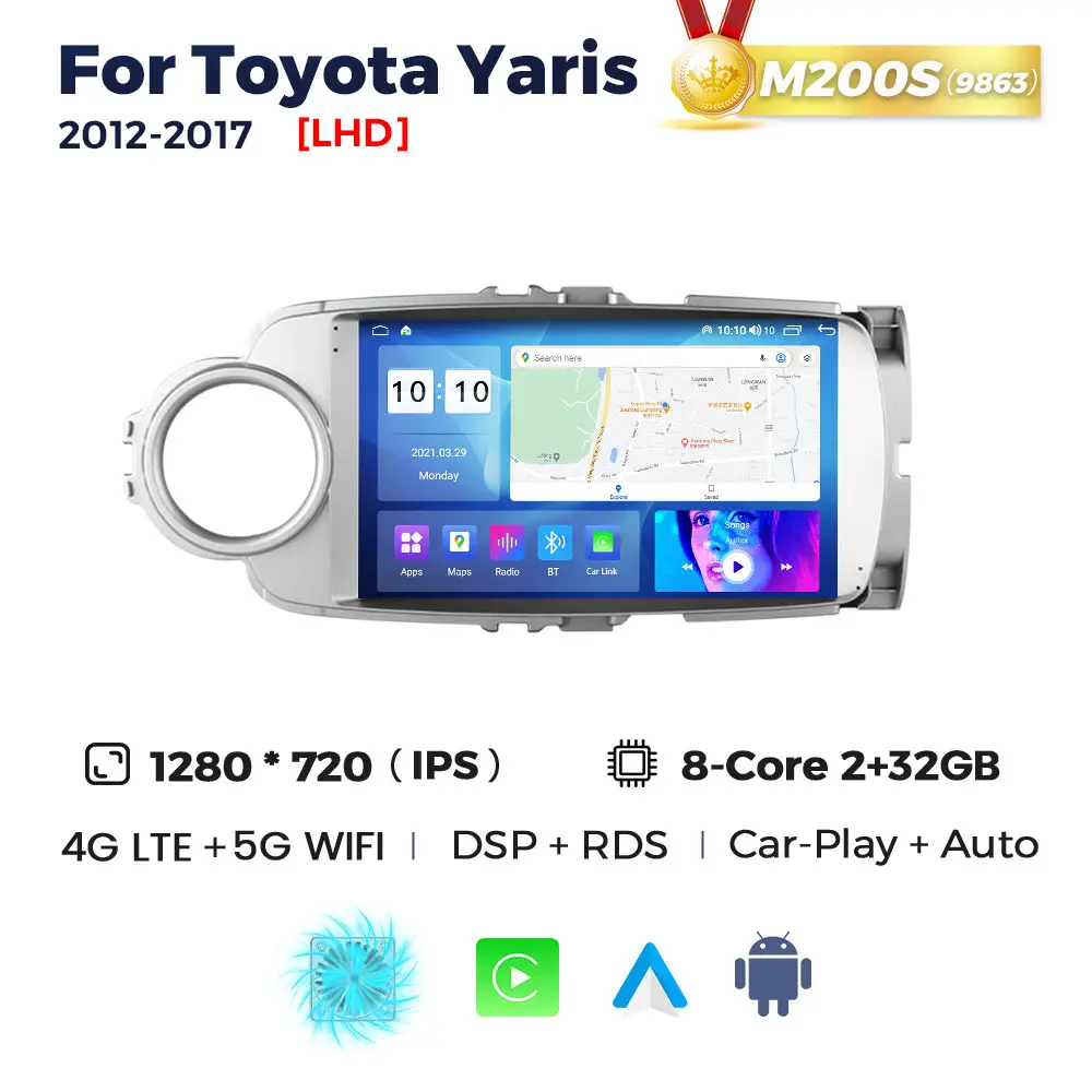 Магнітола Toyota Yaris 3 (XP13) (2/32, HD (1280x720) QLED)