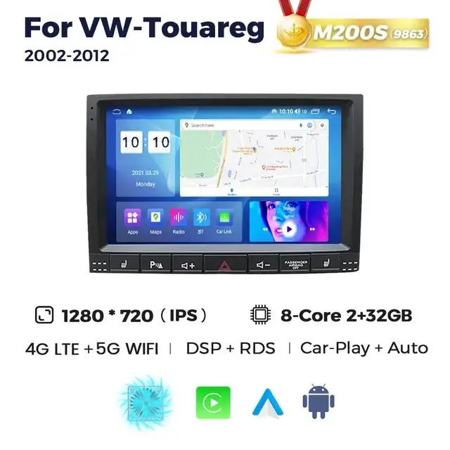 Магнітола Volkswagen Touareg 1 (7L) (2/32, HD (1280x720) QLED)